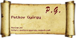 Petkov György névjegykártya